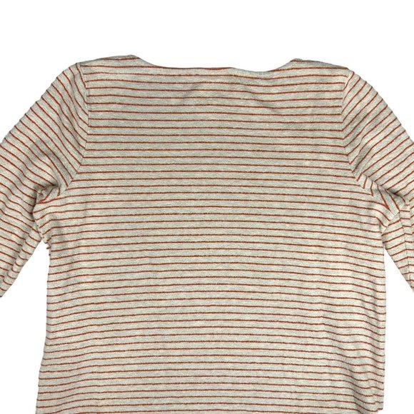 J. JILL Womens Size L TALL French Terry Striped Pullover Tunic Top Long Sleeve - Picture 5 of 11
